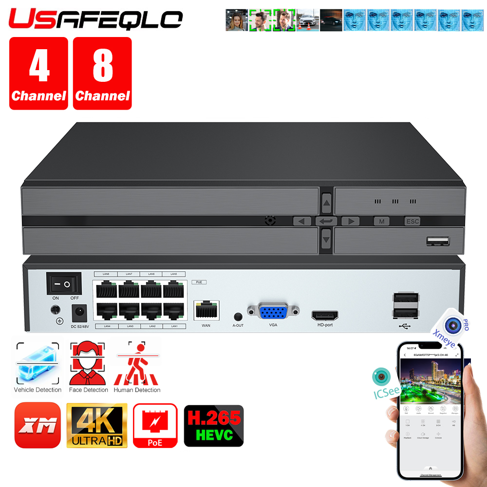 Webcam 4K - Detección facial H.265 8ch * 4K