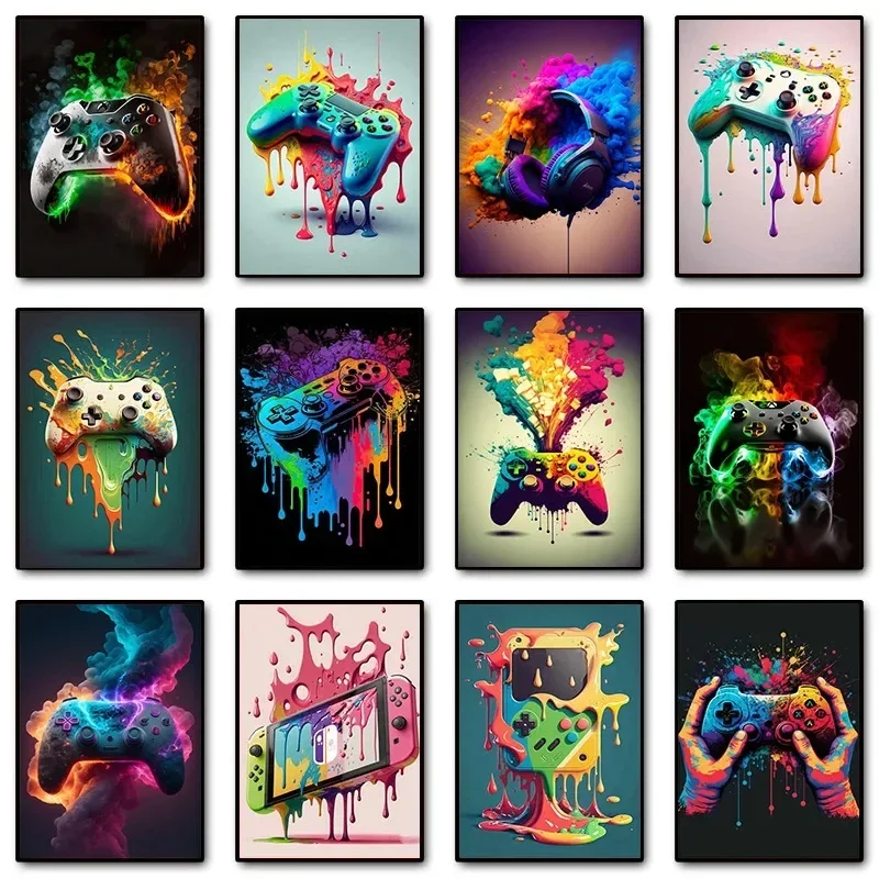 Gaming Controller - Arte Pop Colorido de Controladores de