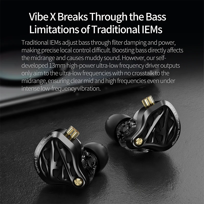 Gaming Headset - Auriculares KZ Vibe X con vibración