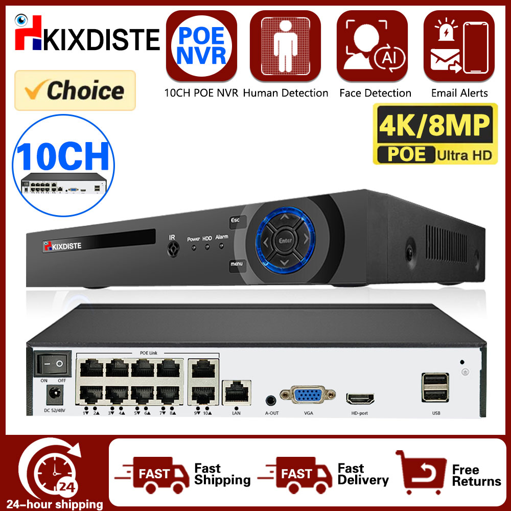 Webcam 4K - Grabadora de vídeo en red POE,
