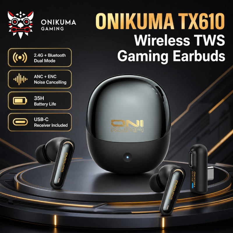 Pc Gaming Gigabyte - Auriculares inalámbricos para juegos ONIKUMA TX610,