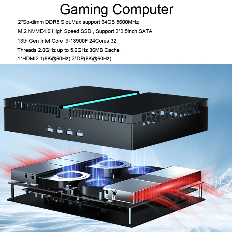 Pc Gaming Prebuilt - Mini PC para juegos Core i9-13900F