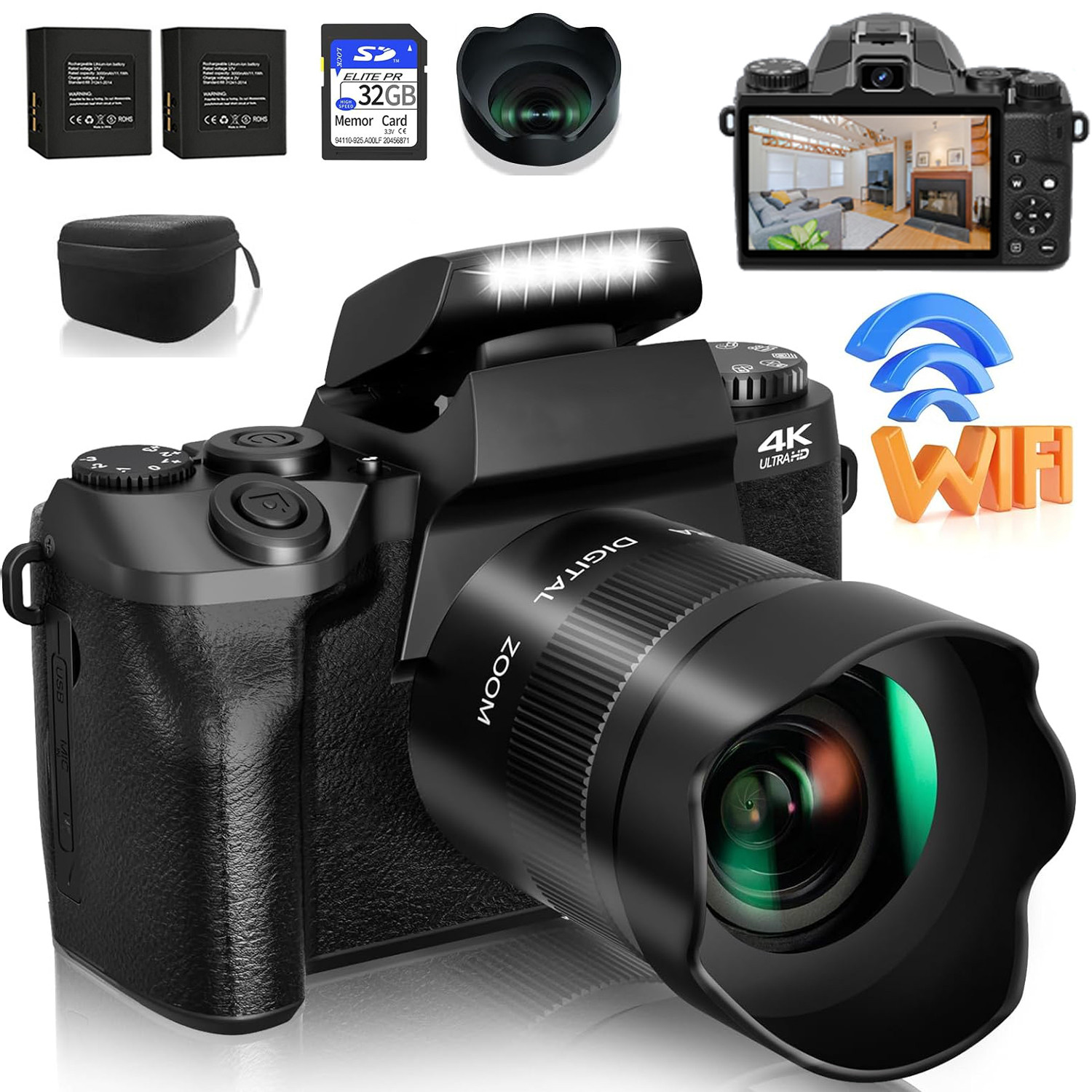 Cámara Digital SLR DSLR de 64M - Webcam 4K reseña y precio